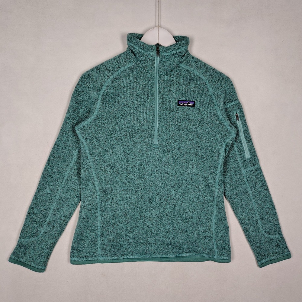 Patagonia Better Sweater Womens S Teal Heather Quarter Zip Fleece Pullover 25527